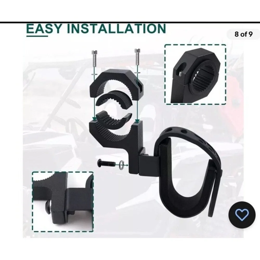 StarknightMT UTV Gun Rack Mounts Universal Roll Bar Tool Holder ABG014-UTV Black